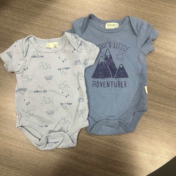 Rabbit Bear two set 0-3 months old baby bodysuit - Picture 3 of 7